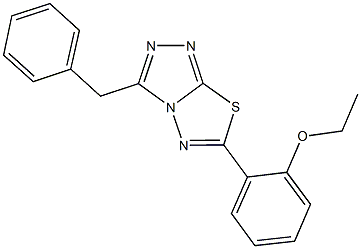 3-benzyl-6-(2-ethoxyphenyl)[1,2,4]triazolo[3,4-b][1,3,4]thiadiazole Struktur