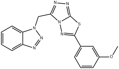 3-[3-(1H-1,2,3-benzotriazol-1-ylmethyl)[1,2,4]triazolo[3,4-b][1,3,4]thiadiazol-6-yl]phenyl methyl ether Struktur