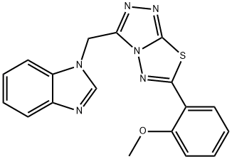 2-[3-(1H-benzimidazol-1-ylmethyl)[1,2,4]triazolo[3,4-b][1,3,4]thiadiazol-6-yl]phenyl methyl ether Struktur