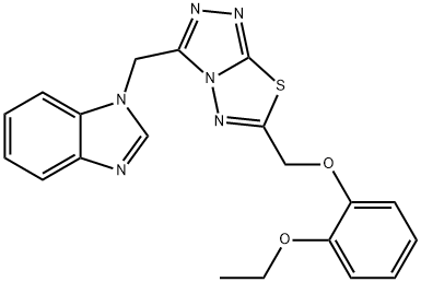 1-({6-[(2-ethoxyphenoxy)methyl][1,2,4]triazolo[3,4-b][1,3,4]thiadiazol-3-yl}methyl)-1H-benzimidazole Struktur