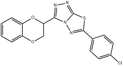 6-(4-chlorophenyl)-3-(2,3-dihydro-1,4-benzodioxin-2-yl)[1,2,4]triazolo[3,4-b][1,3,4]thiadiazole Struktur