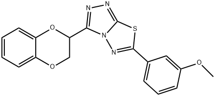 3-[3-(2,3-dihydro-1,4-benzodioxin-2-yl)[1,2,4]triazolo[3,4-b][1,3,4]thiadiazol-6-yl]phenyl methyl ether Struktur