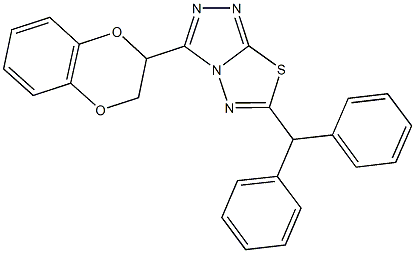 6-benzhydryl-3-(2,3-dihydro-1,4-benzodioxin-2-yl)[1,2,4]triazolo[3,4-b][1,3,4]thiadiazole Struktur