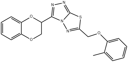 [3-(2,3-dihydro-1,4-benzodioxin-2-yl)[1,2,4]triazolo[3,4-b][1,3,4]thiadiazol-6-yl]methyl 2-methylphenyl ether Struktur