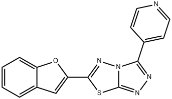 6-(1-benzofuran-2-yl)-3-(4-pyridinyl)[1,2,4]triazolo[3,4-b][1,3,4]thiadiazole Struktur