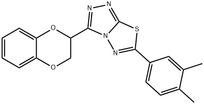 3-(2,3-dihydro-1,4-benzodioxin-2-yl)-6-(3,4-dimethylphenyl)[1,2,4]triazolo[3,4-b][1,3,4]thiadiazole Struktur