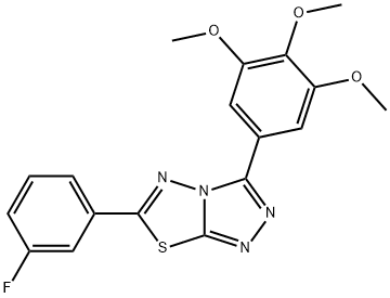 6-(3-fluorophenyl)-3-(3,4,5-trimethoxyphenyl)[1,2,4]triazolo[3,4-b][1,3,4]thiadiazole Struktur