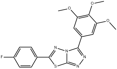 6-(4-fluorophenyl)-3-(3,4,5-trimethoxyphenyl)[1,2,4]triazolo[3,4-b][1,3,4]thiadiazole Struktur