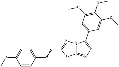 6-[2-(4-methoxyphenyl)vinyl]-3-(3,4,5-trimethoxyphenyl)[1,2,4]triazolo[3,4-b][1,3,4]thiadiazole Struktur