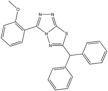 2-(6-benzhydryl[1,2,4]triazolo[3,4-b][1,3,4]thiadiazol-3-yl)phenyl methyl ether Struktur