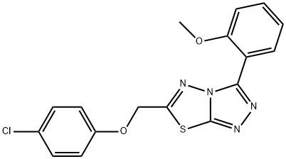 6-[(4-chlorophenoxy)methyl]-3-(2-methoxyphenyl)[1,2,4]triazolo[3,4-b][1,3,4]thiadiazole Struktur