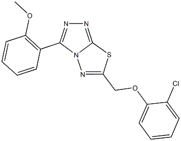 6-[(2-chlorophenoxy)methyl]-3-(2-methoxyphenyl)[1,2,4]triazolo[3,4-b][1,3,4]thiadiazole Struktur