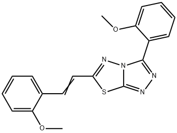 3-(2-methoxyphenyl)-6-[2-(2-methoxyphenyl)vinyl][1,2,4]triazolo[3,4-b][1,3,4]thiadiazole Struktur