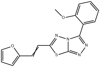 2-{6-[2-(2-furyl)vinyl][1,2,4]triazolo[3,4-b][1,3,4]thiadiazol-3-yl}phenyl methyl ether Struktur