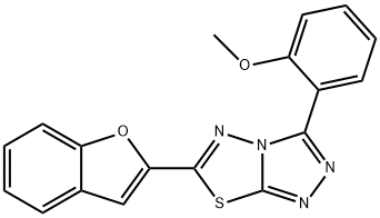 2-[6-(1-benzofuran-2-yl)[1,2,4]triazolo[3,4-b][1,3,4]thiadiazol-3-yl]phenyl methyl ether Struktur