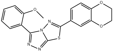 2-[6-(2,3-dihydro-1,4-benzodioxin-6-yl)[1,2,4]triazolo[3,4-b][1,3,4]thiadiazol-3-yl]phenyl methyl ether Struktur