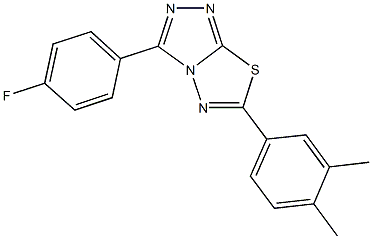 6-(3,4-dimethylphenyl)-3-(4-fluorophenyl)[1,2,4]triazolo[3,4-b][1,3,4]thiadiazole Struktur