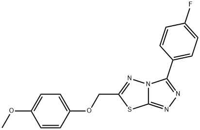 3-(4-fluorophenyl)-6-[(4-methoxyphenoxy)methyl][1,2,4]triazolo[3,4-b][1,3,4]thiadiazole Struktur