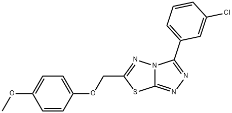 3-(3-chlorophenyl)-6-[(4-methoxyphenoxy)methyl][1,2,4]triazolo[3,4-b][1,3,4]thiadiazole Struktur