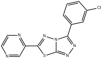 3-(3-chlorophenyl)-6-(2-pyrazinyl)[1,2,4]triazolo[3,4-b][1,3,4]thiadiazole Struktur