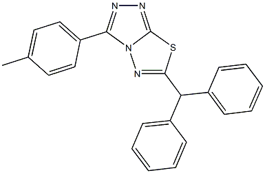 6-benzhydryl-3-(4-methylphenyl)[1,2,4]triazolo[3,4-b][1,3,4]thiadiazole Struktur