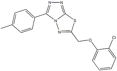 6-[(2-chlorophenoxy)methyl]-3-(4-methylphenyl)[1,2,4]triazolo[3,4-b][1,3,4]thiadiazole Struktur