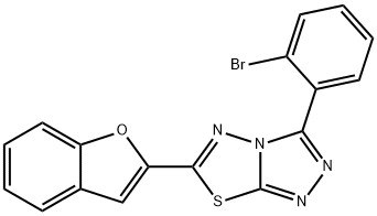 6-(1-benzofuran-2-yl)-3-(2-bromophenyl)[1,2,4]triazolo[3,4-b][1,3,4]thiadiazole Struktur