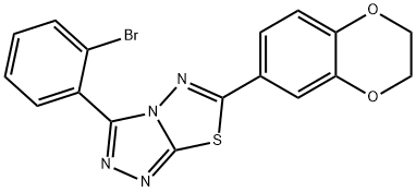 3-(2-bromophenyl)-6-(2,3-dihydro-1,4-benzodioxin-6-yl)[1,2,4]triazolo[3,4-b][1,3,4]thiadiazole Struktur