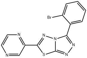 3-(2-bromophenyl)-6-(2-pyrazinyl)[1,2,4]triazolo[3,4-b][1,3,4]thiadiazole Struktur