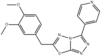 6-(3,4-dimethoxybenzyl)-3-(4-pyridinyl)[1,2,4]triazolo[3,4-b][1,3,4]thiadiazole Struktur