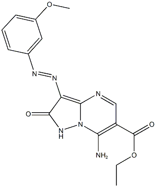 ethyl 7-amino-3-[(3-methoxyphenyl)diazenyl]-2-oxo-1,2-dihydropyrazolo[1,5-a]pyrimidine-6-carboxylate Struktur