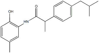 N-(2-hydroxy-5-methylphenyl)-2-(4-isobutylphenyl)propanamide Struktur