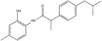 N-(2-hydroxy-4-methylphenyl)-2-(4-isobutylphenyl)propanamide Struktur