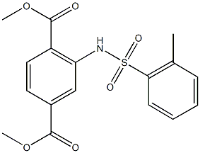 dimethyl 2-{[(2-methylphenyl)sulfonyl]amino}terephthalate Struktur