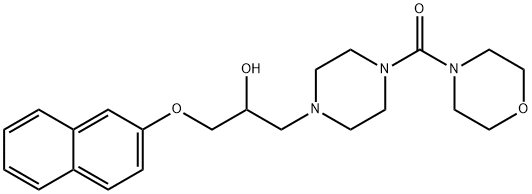 1-[4-(4-morpholinylcarbonyl)-1-piperazinyl]-3-(2-naphthyloxy)-2-propanol Struktur