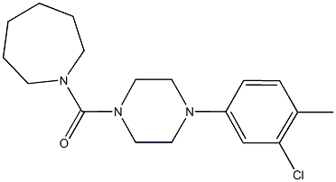 1-{[4-(3-chloro-4-methylphenyl)-1-piperazinyl]carbonyl}azepane Struktur