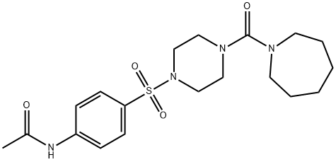 N-(4-{[4-(1-azepanylcarbonyl)-1-piperazinyl]sulfonyl}phenyl)acetamide Struktur