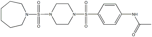 N-(4-{[4-(1-azepanylsulfonyl)-1-piperazinyl]sulfonyl}phenyl)acetamide Struktur