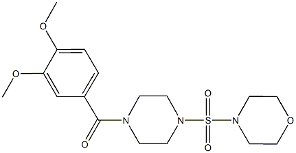 4-{[4-(3,4-dimethoxybenzoyl)-1-piperazinyl]sulfonyl}morpholine Struktur