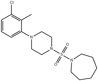 1-{[4-(3-chloro-2-methylphenyl)-1-piperazinyl]sulfonyl}azepane Struktur