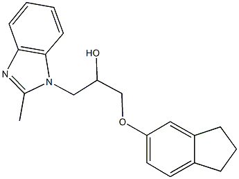 1-(2,3-dihydro-1H-inden-5-yloxy)-3-(2-methyl-1H-benzimidazol-1-yl)-2-propanol Struktur