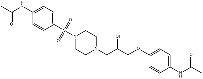 N-{4-[(4-{3-[4-(acetylamino)phenoxy]-2-hydroxypropyl}-1-piperazinyl)sulfonyl]phenyl}acetamide Struktur