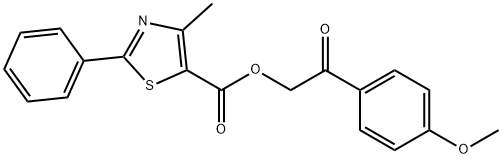 2-(4-methoxyphenyl)-2-oxoethyl 4-methyl-2-phenyl-1,3-thiazole-5-carboxylate Struktur