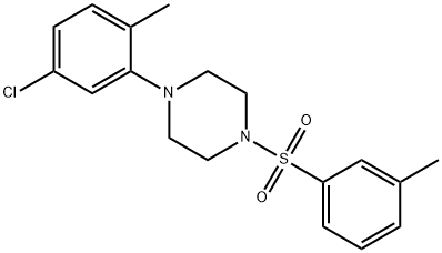 1-(5-chloro-2-methylphenyl)-4-[(3-methylphenyl)sulfonyl]piperazine Struktur