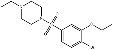 2-bromo-5-[(4-ethyl-1-piperazinyl)sulfonyl]phenyl ethyl ether Struktur