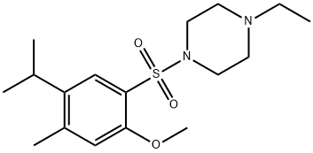 2-[(4-ethyl-1-piperazinyl)sulfonyl]-4-isopropyl-5-methylphenyl methyl ether Struktur