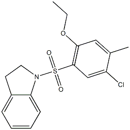 4-chloro-2-(2,3-dihydro-1H-indol-1-ylsulfonyl)-5-methylphenyl ethyl ether Struktur