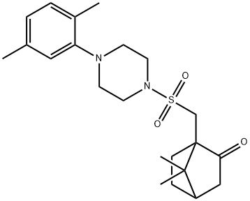 1-({[4-(2,5-dimethylphenyl)-1-piperazinyl]sulfonyl}methyl)-7,7-dimethylbicyclo[2.2.1]heptan-2-one Struktur