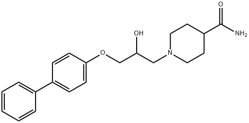 1-[3-([1,1'-biphenyl]-4-yloxy)-2-hydroxypropyl]-4-piperidinecarboxamide Struktur