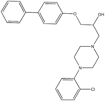 1-([1,1'-biphenyl]-4-yloxy)-3-[4-(2-chlorophenyl)-1-piperazinyl]-2-propanol Struktur